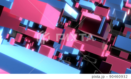 VJ キューブ デジタル シンプル 水色 紫 [別Verあり] 90460932
