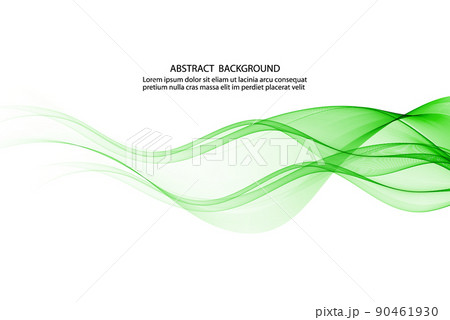 Movement of smooth green lines of a transparent wave, design element Movement of smooth green lines of a transparent wave, design element 90461930