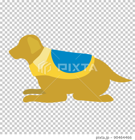 伏せる介助犬のイラスト素材 伏せる介助犬のイラスト素材