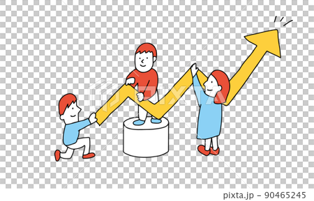 團隊建設 組成箭頭的團隊的插圖旨在上升 團隊建設 組成箭頭的團隊的插圖旨在上升 90465245