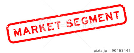 Grunge red market segment word square rubber seal stamp on white background 90465442