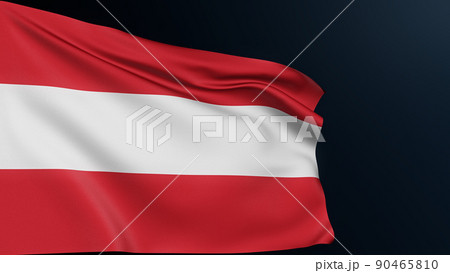 Austria flag. Vienna sign. European country. Austrian official patriotic symbol of celebration of National Day, October 26. Realistic 3D illustration with cotton texture isolated on dark. Austria flag. Vienna sign. European country. Austrian official patriotic symbol of celebration of National Day, October 26. Realistic 3D illustration with cotton texture isolated on dark. 90465810