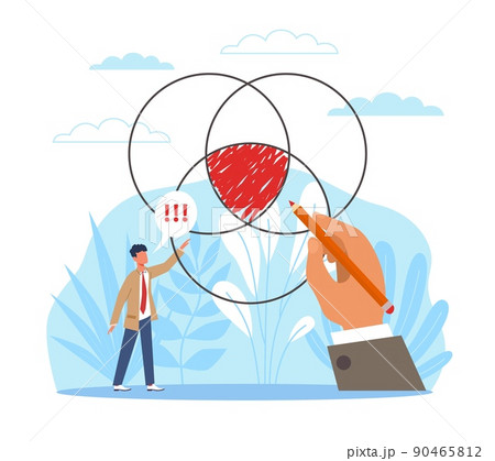 Calculation of compromise. Risk assessment, financial management, new idea and startup calculate, potential economic threats evaluation, vector cartoon flat business concept 90465812