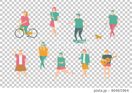 Illustration set of people in the city 90465964