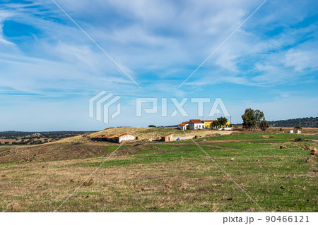 Landscape view of Extremadura near Feria in Spain 90466121