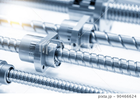 Closeup scene  assembly of spare parts  lead ball screw set. 90466624