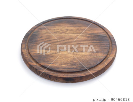Wood cutting board isolated at white background. Wooden pizza board Wood cutting board isolated at white background. Wooden pizza board 90466818