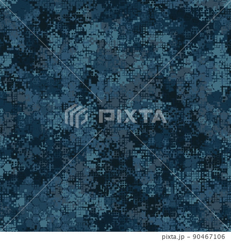 Camouflage seamless pattern. Hexagonal clothing style masking camo repeat print 90467106