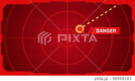 敵が接近中のレーダー画面のイラスト_フレームあり_16:9 90468165