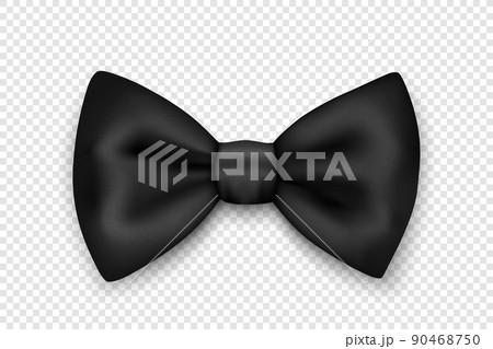Vector 3d Realistic Black Textured Bow Tie Icon...のイラスト素材 [90468750 ...
