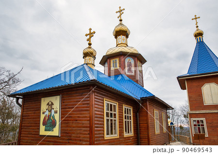 Church in the forest. Kremenets Mountains Park Bozha Hora. Church in the forest. Kremenets Mountains Park Bozha Hora. 90469543