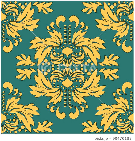 Damask element in classic style on white background. Royal template. Silhouette vector. Vector Damask element in classic style on white background. Royal template. Silhouette vector. Vector 90470185