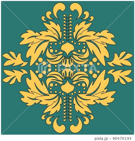 Damask element in classic style on white background. Royal template. Silhouette vector. Vector 90470193
