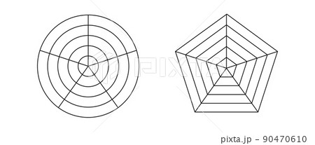 Pentagonal and round grid diagram 90470610