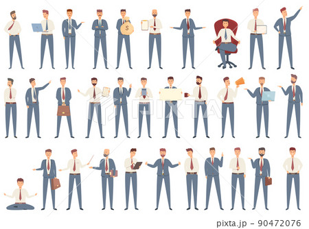Commercial director icons set cartoon vector. Career company. Business office 90472076