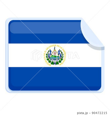 El Salvador sticker flag icon cartoon vector. Round emblem. National country 90472215