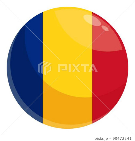 Romanian circle flag icon cartoon vector. Travel day. City travel 90472241