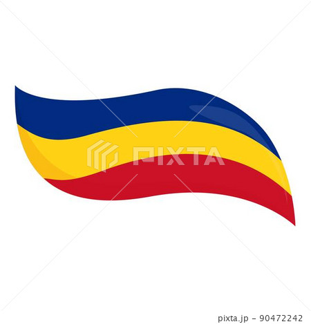 Romanian ribbon icon cartoon vector. Romanian flag. National city 90472242
