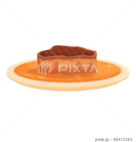 Bbq foie gras icon cartoon vector. French food. Pate ham Bbq foie gras icon cartoon vector. French food. Pate ham 90472261