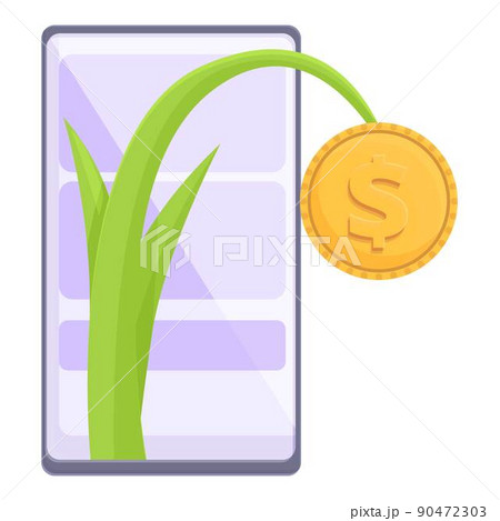Take online coin icon cartoon vector. Money funnel. Profit check 90472303