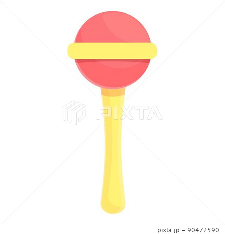 Rattle toy icon cartoon vector. Toy shop. Child plastic element Rattle toy icon cartoon vector. Toy shop. Child plastic element 90472590