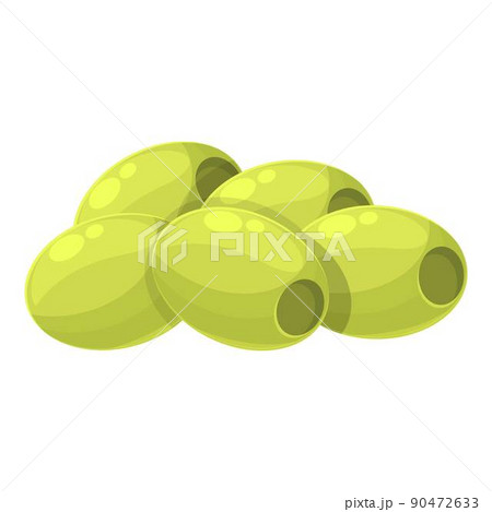 Clean green olives icon cartoon vector. Oil food. Tree fruit 90472633