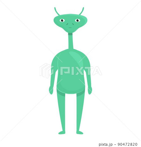 Skinny alien icon cartoon vector. Cute ufo. Fun kid Skinny alien icon cartoon vector. Cute ufo. Fun kid 90472820