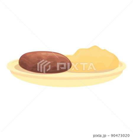 Mashed potato cutlet icon cartoon vector. Austrian food. Dumpling beef 90473020