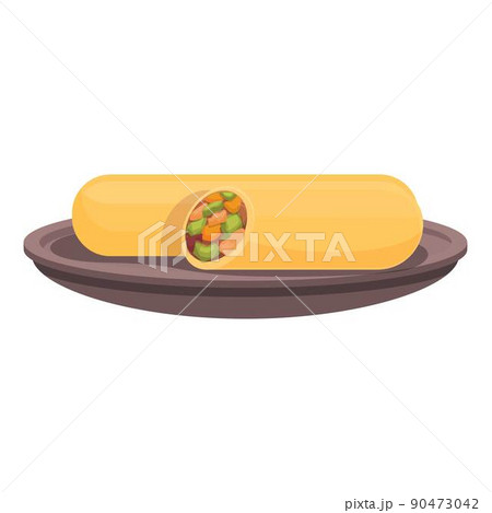 Vegan australian roll icon cartoon vector. Dinner food. Fresh pie 90473042