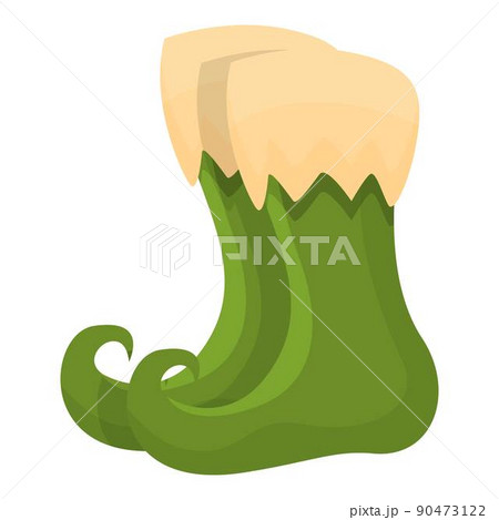 Elf stockings icon cartoon vector. Winter sock. Fun shoes Elf stockings icon cartoon vector. Winter sock. Fun shoes 90473122
