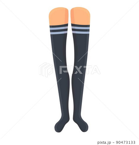Black stockings icon cartoon vector. Winter foot. Feet cap 90473133