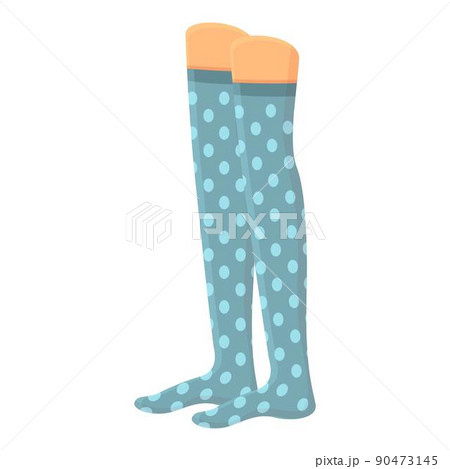 Blue dotted sock icon cartoon vector. Winter stocking. Cute foot Blue dotted sock icon cartoon vector. Winter stocking. Cute foot 90473145
