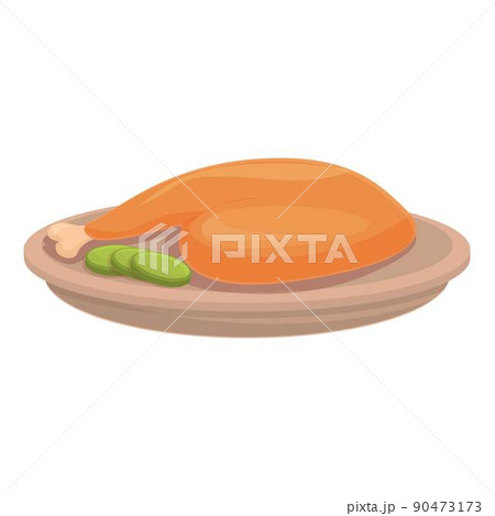 Grill chicken icon cartoon vector. Caribbean food. Dish fried 90473173