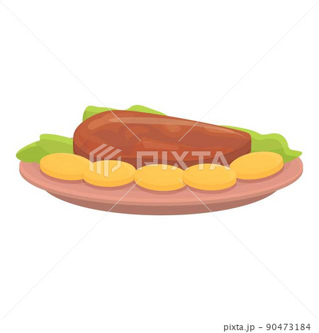 Meat dish icon cartoon vector. Food caribbean. Delicious dinner Meat dish icon cartoon vector. Food caribbean. Delicious dinner 90473184