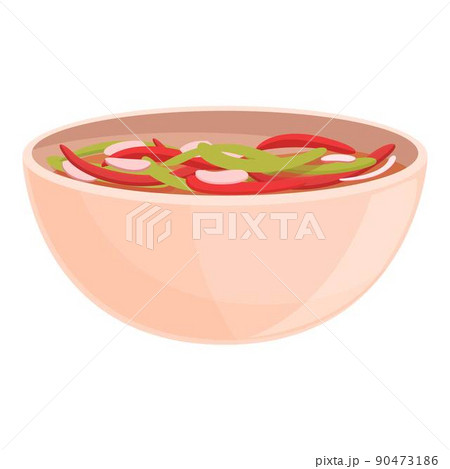 Caribbean salad icon cartoon vector. Food plate. Cuban dish 90473186