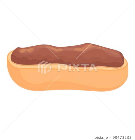 Chocolate eclair icon cartoon vector. Dutch food. Holland cuisine 90473232