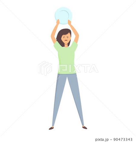Stress reduction broken plates icon cartoon vector. Noise lifestyle. Mind spa 90473343
