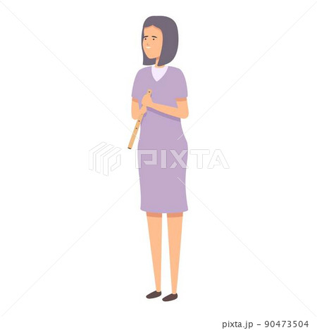 Wood flute icon cartoon vector. Music school. Band guitar 90473504