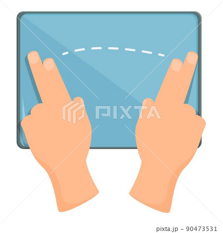 Two hand tocuh icon cartoon vector. Smart contact. Phone screen 90473531