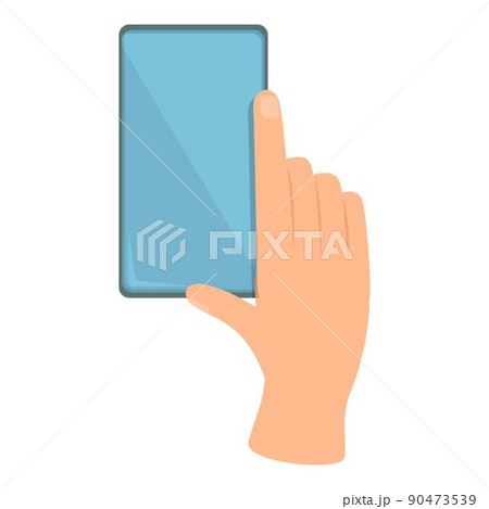 Phone touch app icon cartoon vector. Hand screen. Mobile cell 90473539