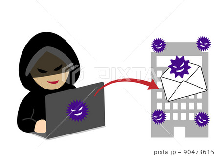 サイバー攻撃をするハッカー。 90473615