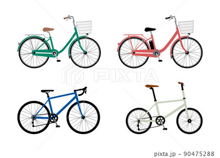 シンプルな自転車のイラストセット 90475288