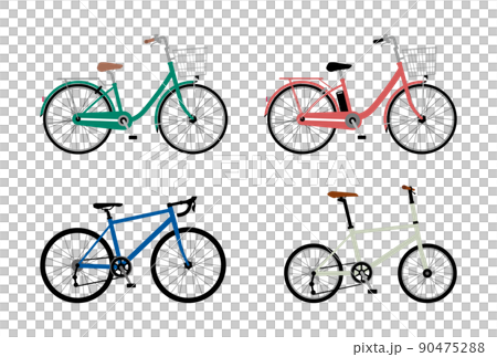 シンプルな自転車のイラストセット 90475288
