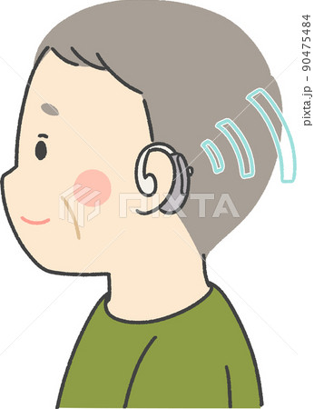 補聴器をつけているシニア男性 90475484