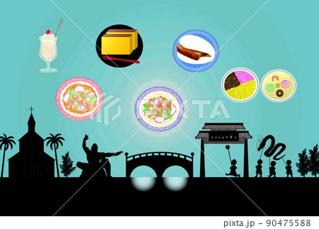 長崎観光　長崎の風景とグルメ　国内観光イメージ 90475588