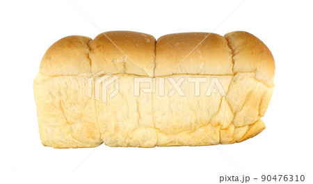 a row of loaf of bread isolated on white background 90476310