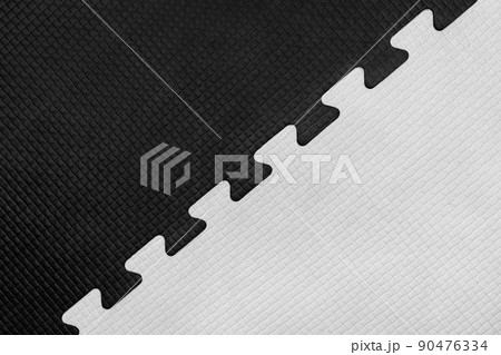 White and Black Puzzle Rubber Mat Pattern Gym Floor Background Abstract Design White and Black Puzzle Rubber Mat Pattern Gym Floor Background Abstract Design 90476334