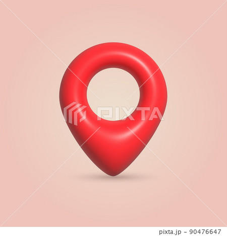 3d red map pin pointer icon. Vector 3d red map pin pointer icon. Vector 90476647
