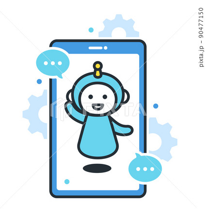 チャットボットAIをイメージしたイラスト。 チャットボットAIをイメージしたイラスト。 90477150