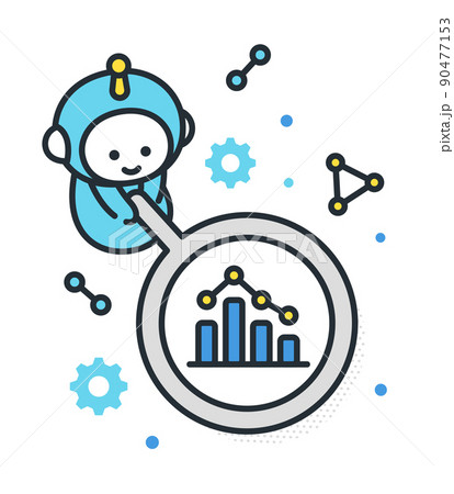 ビジネスを最適化するためデータを分析するAI。 90477153